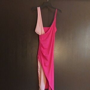 Elegant Pink and Cream Women's Dress